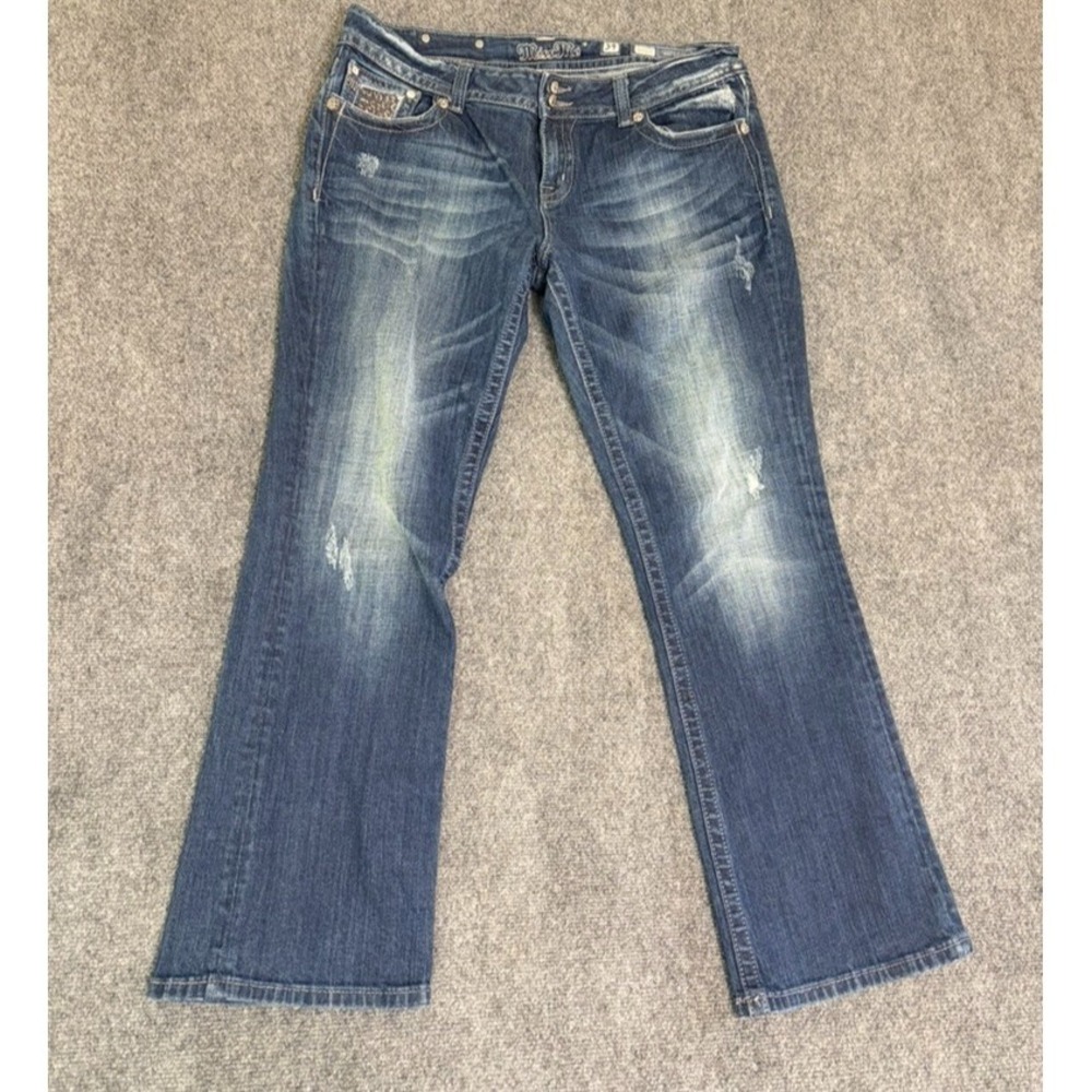Miss Me Buckle 8‎ Design Denim JE5002E4OR Easy Boot Jeans Cotton Blend Size 34